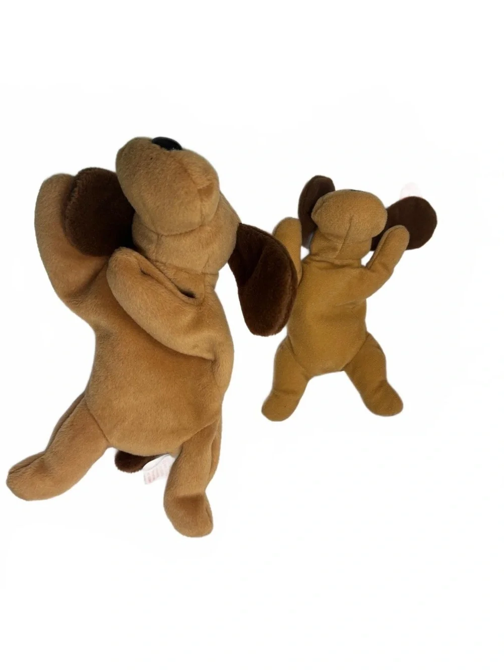 Ty Bones Beanie Baby Teenie Beanie Baby 2pc Plush Set Brown Dog Floppy Ears NWT